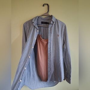 Cotton button down light weight denim top